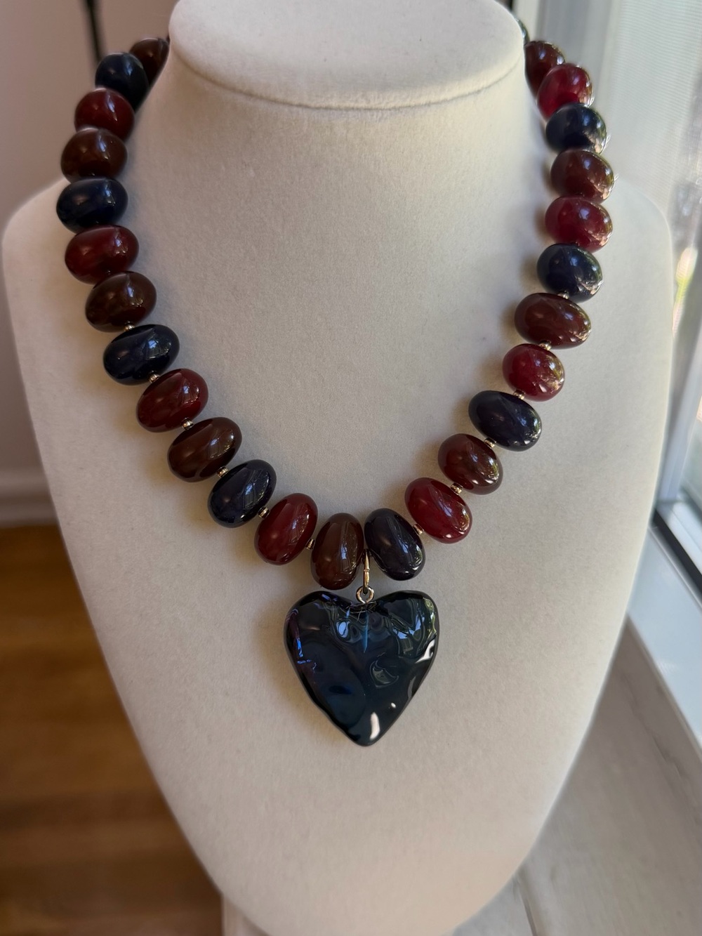 By Adina Eden Heart Beaded Necklace